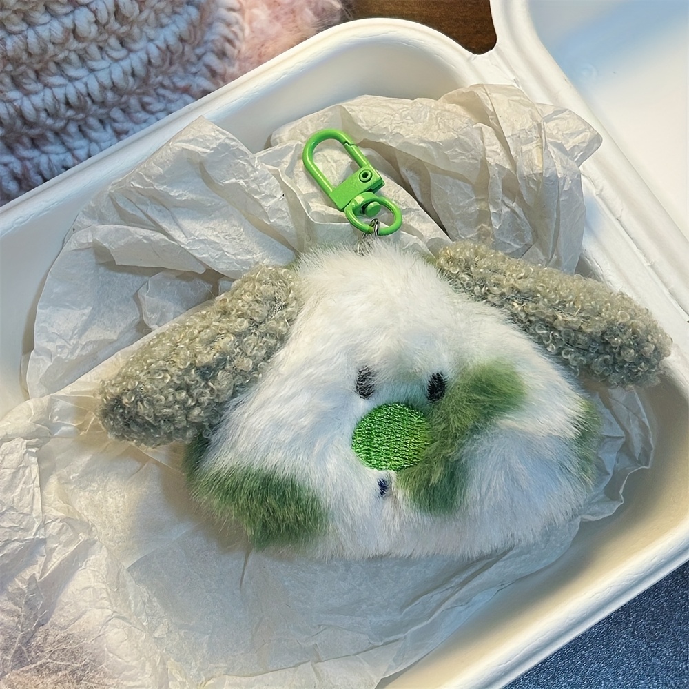 Lindo y llavero de peluche con pelo largo para