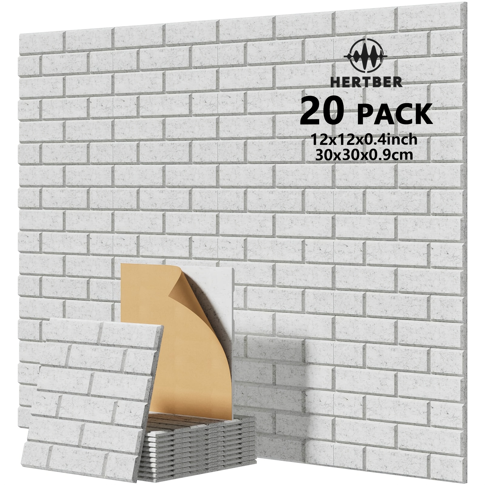 20 Pack Self-Adhesive New Brick-Pattern Soundproof Panels