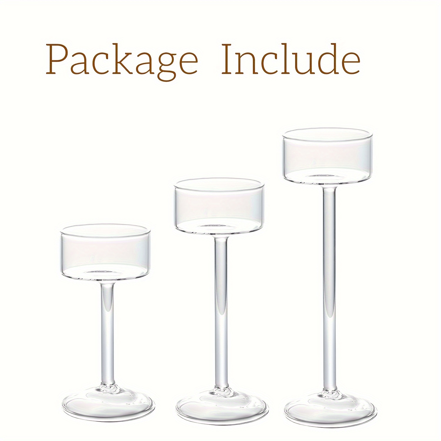 3pcs Glass Tealight Candle Holders Clear Wedding Hurricane Elegant Tealight Holder For Dining Party Home Decor Parties Table Settings Gifts