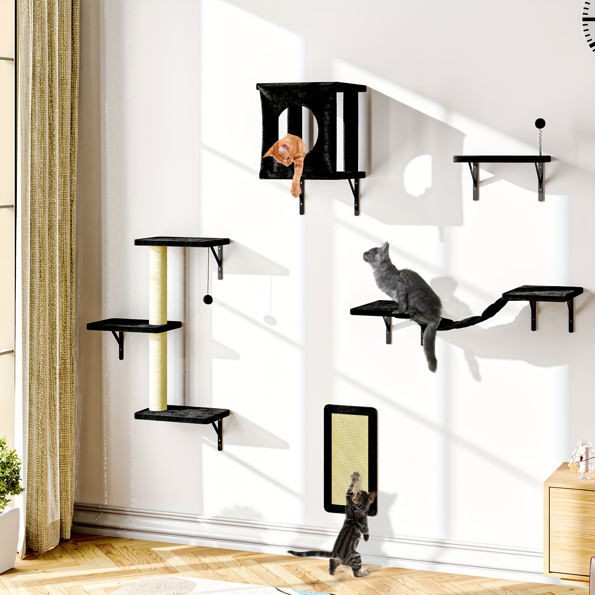Parque Gatos Juego De Estantes Para Gatos De Pared Con Casa