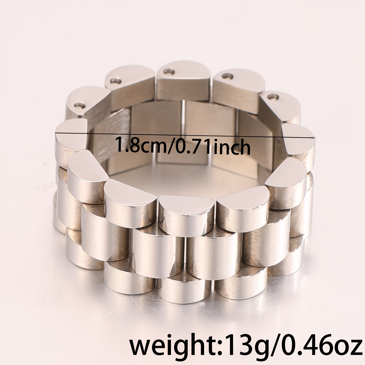 2pcs Glittering Fine-loop Stainless Steel Rings, Unisex