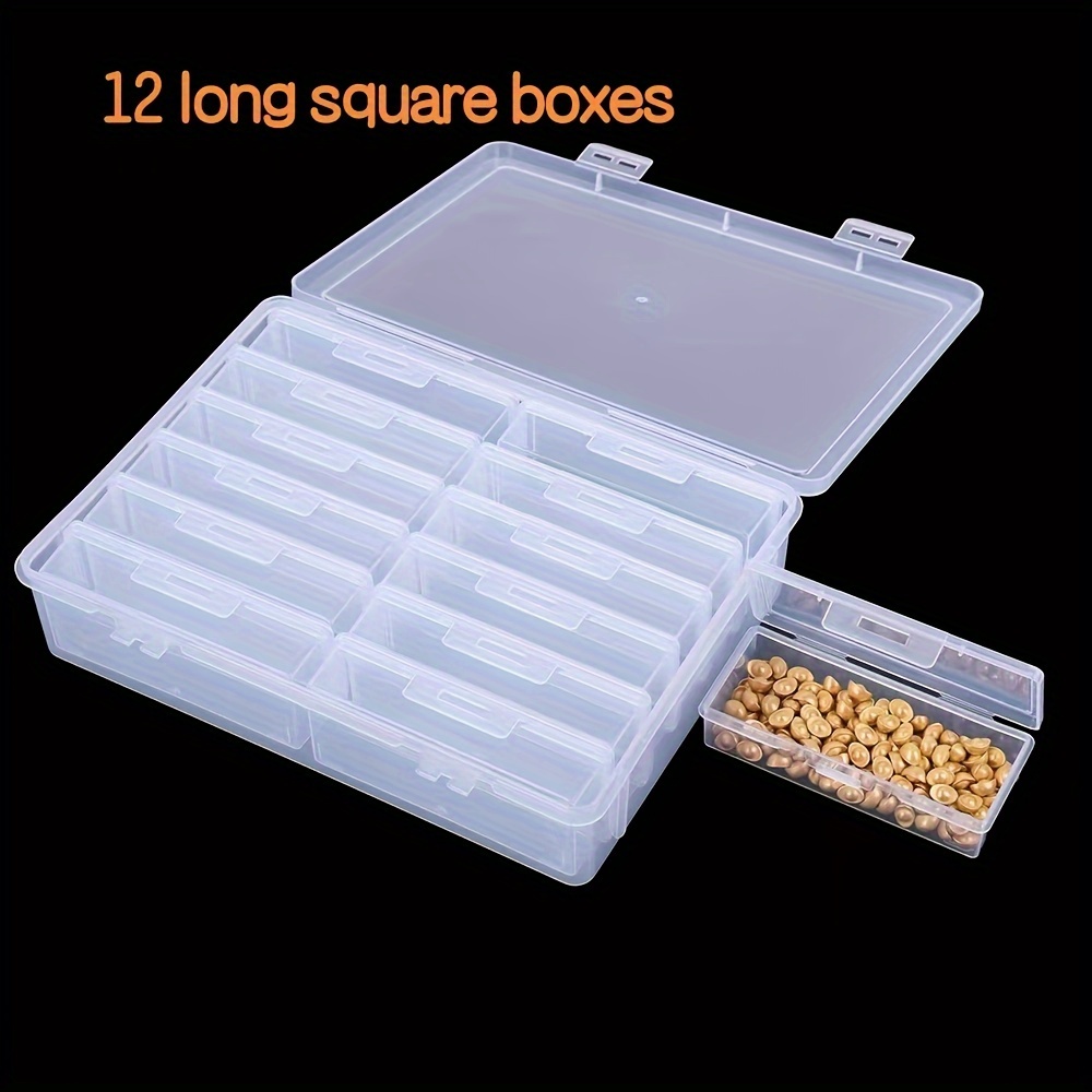 

12/24 Compartments Plastic Organizer For Beads, Jewelry, And Craft Supplies