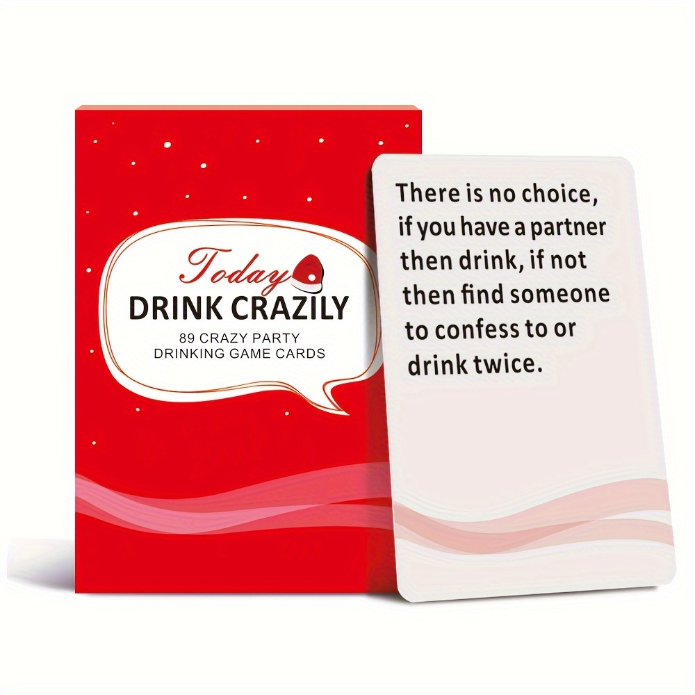 1pc drink crazy today drinking card game for adults party entertainment supplies for men and women christmas   holiday gifts     size 3 54  2 56in 0