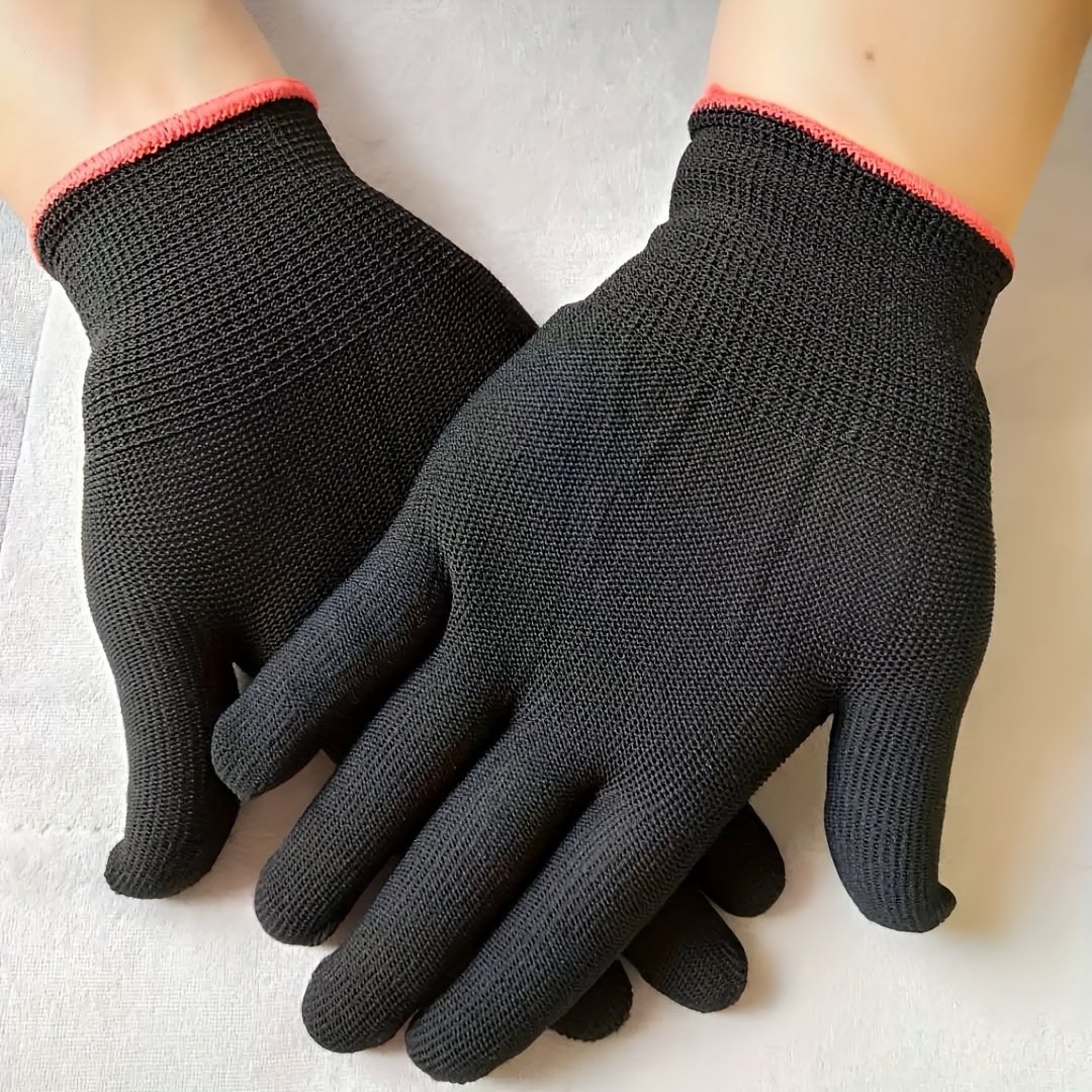 

12pcs Of Breathable And Lightweight Gloves, Suitable For Men And Women, Featuring Black Cuffs - Ideal For Construction, Renovation, Automotive Repair, And Gardening - Machine Washable.