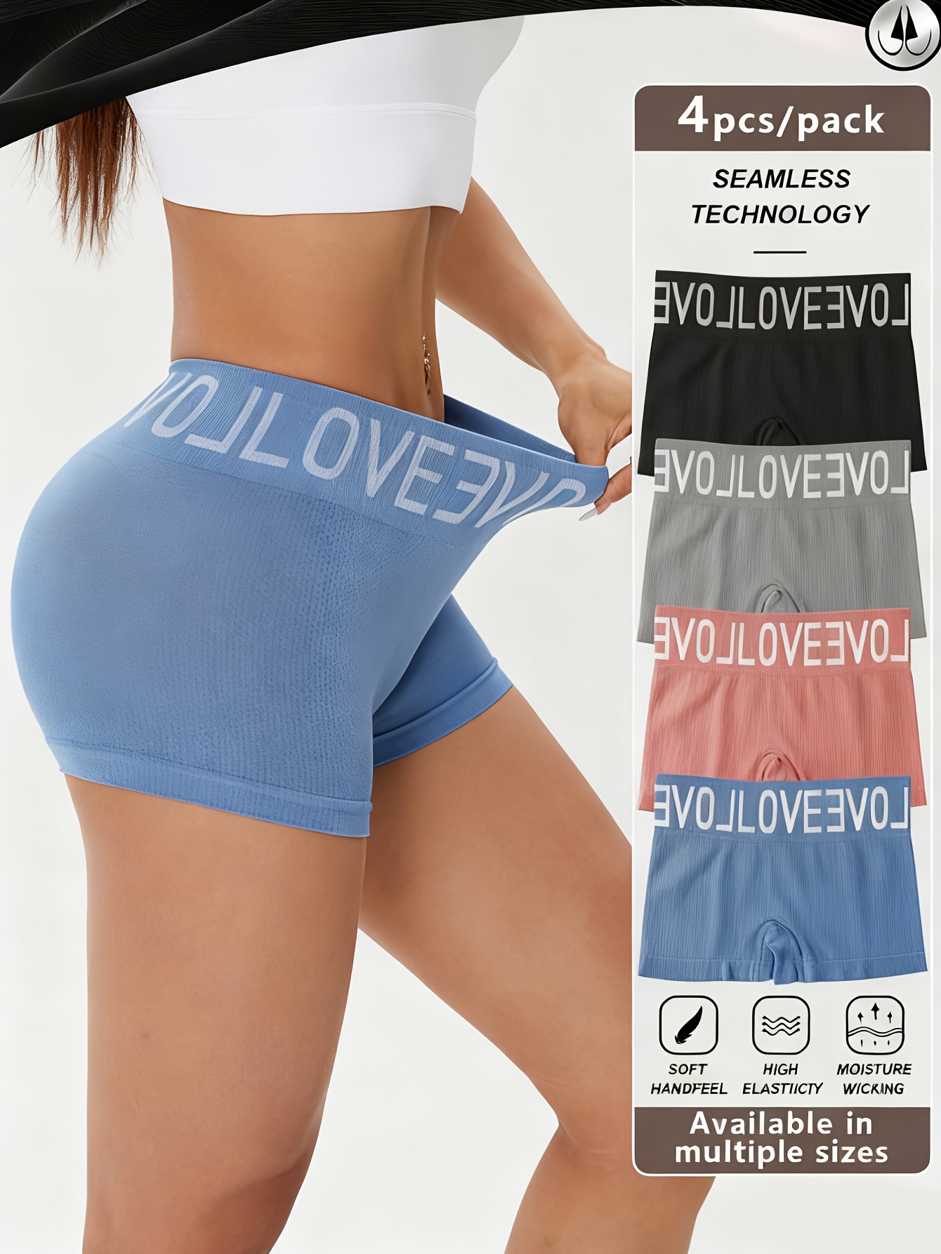 4 pack womens seamless flat briefs comfortable breathable non stuffy multicolor close fitting non tight   fabric