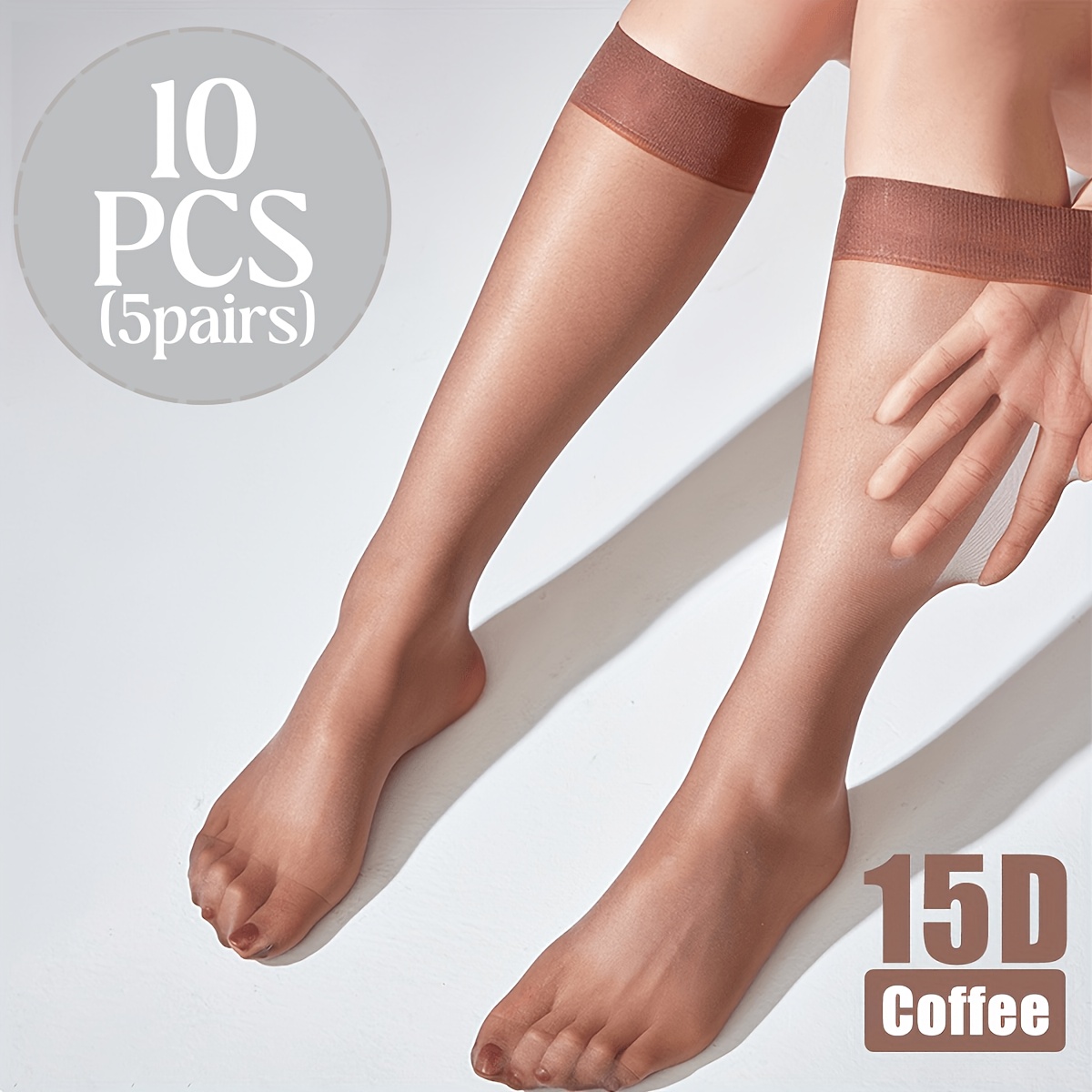 TEMU Lot de 20/10 paires de 10 paires de chaussettes de cheville ultra-fines et fines, invisibles, noires, pour femme, grande taille - Chaussettes