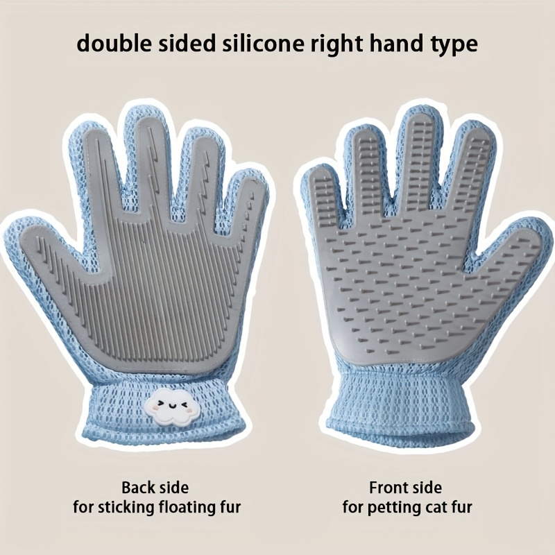 Image of Cat Grooming Gloves, Cat Hair Removal Mitt, Pet Hair Brush, Dog Bath Massage Comb, Silicone Hair Removal Brush