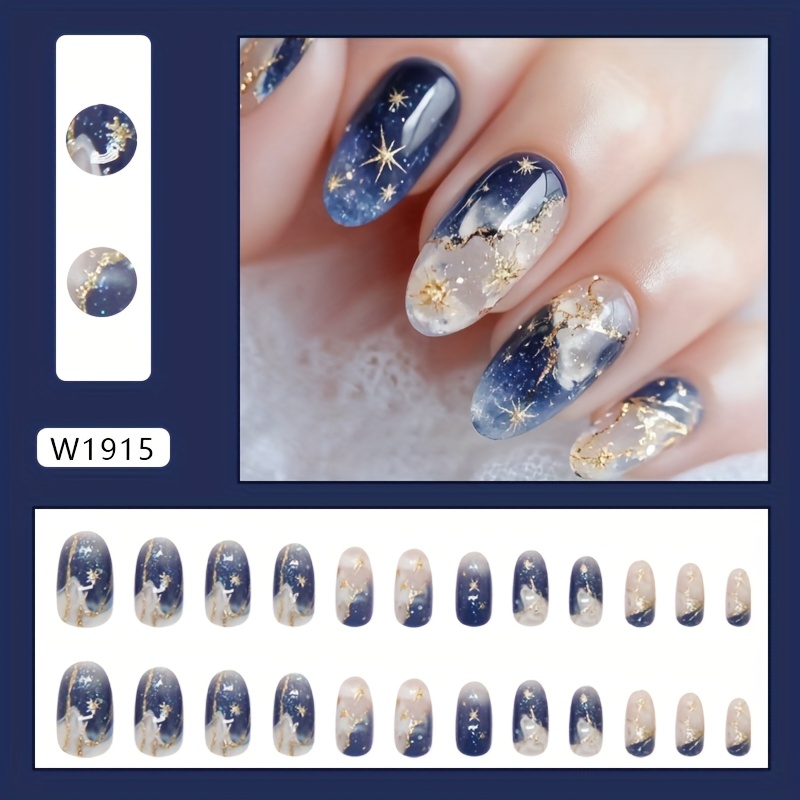 Gradient Quicksand False Nail Stickers Removable Artificial Nails