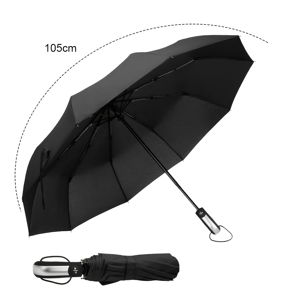 

Compact Windproof Travel Umbrella With Auto Open/close - , Portable, Fits In Backpack Or Purse - Black, 10-rib Structure, High-quality 190t Fabric, Umbrella Heavy Duty Windproof