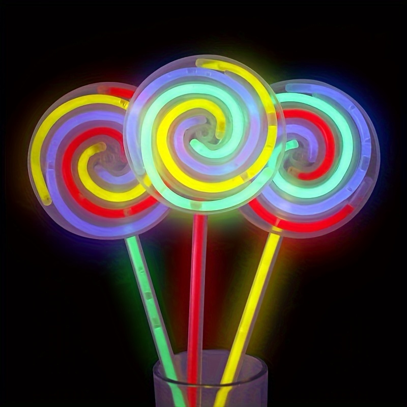

Summer Party Decorations - Glow In The Dark Windmill Lollipops, Fluorescent Swirl Stick No Battery Needed