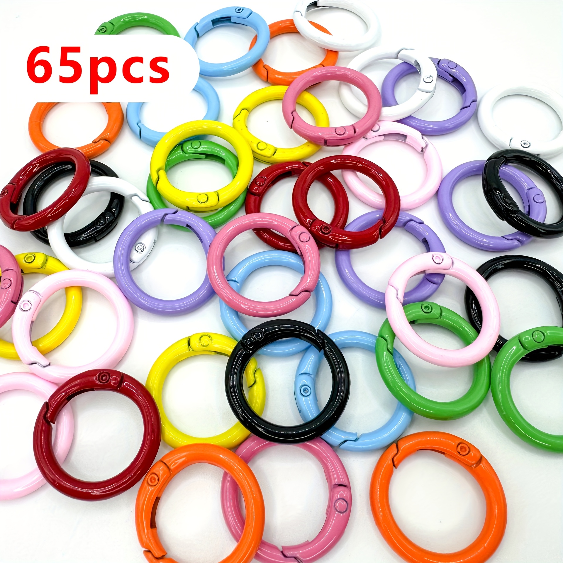 E-shop 65 Stück Große Hochleistungs-Zinklegierung O-Ring-Schnellverschlussfedern - 25mm Übergroße Schnellspann-O-Ringe geeignet für Schlüsselanhänger,