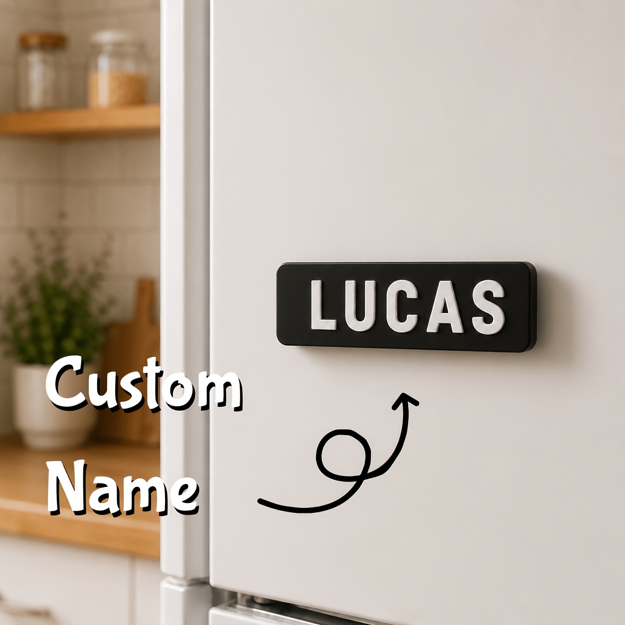 TEMU Customized Single-piece Magnetic Refrigerator Sticker With Customizable Text, Name, Or Numbers Is A Unique Gift Suitable For Anniversaries And