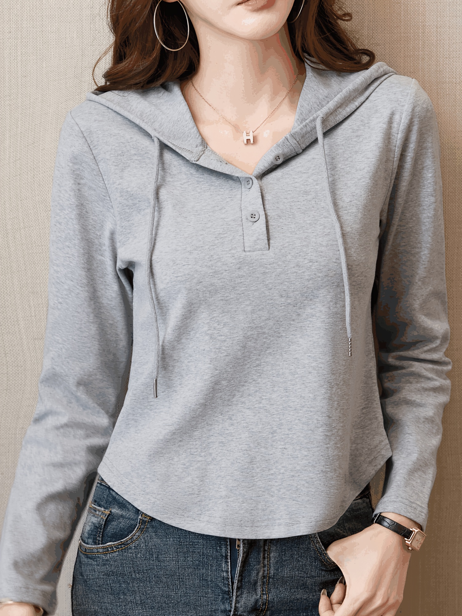 elegante weiße hoodie damen knopfleiste Temu Germany