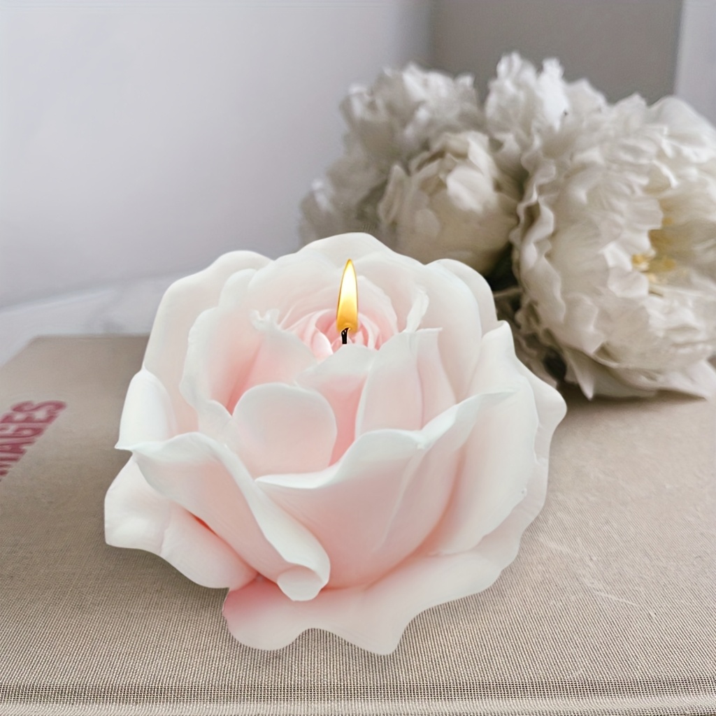 

1pc Romantic Rose-shaped Silicone Candle Mold For Diy Scented Candles, , Plaster Crafts - Easy Demoulding, High Temperature Resistant, Ideal For Valentine's Day Home Decor, Candle Holder Decor