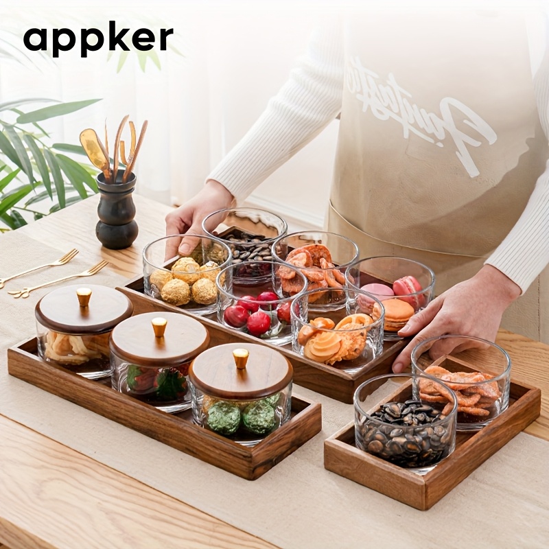 glass multi compartment serving tray elegant Temu Bahrain