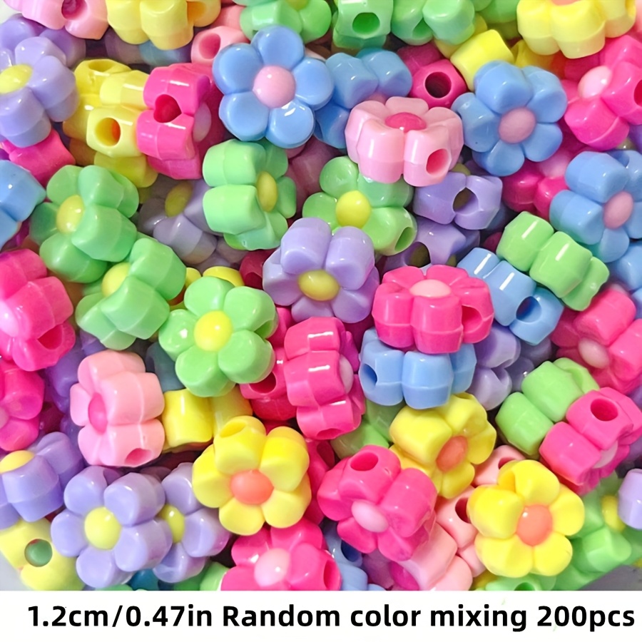 E-shop 200/100 Stück 12mm Zufällige Farben Federfarbige Blumenförmige Acryl Spacer Perlen, Verwendet für Schmuckherstellung, Armbänder Halsketten und