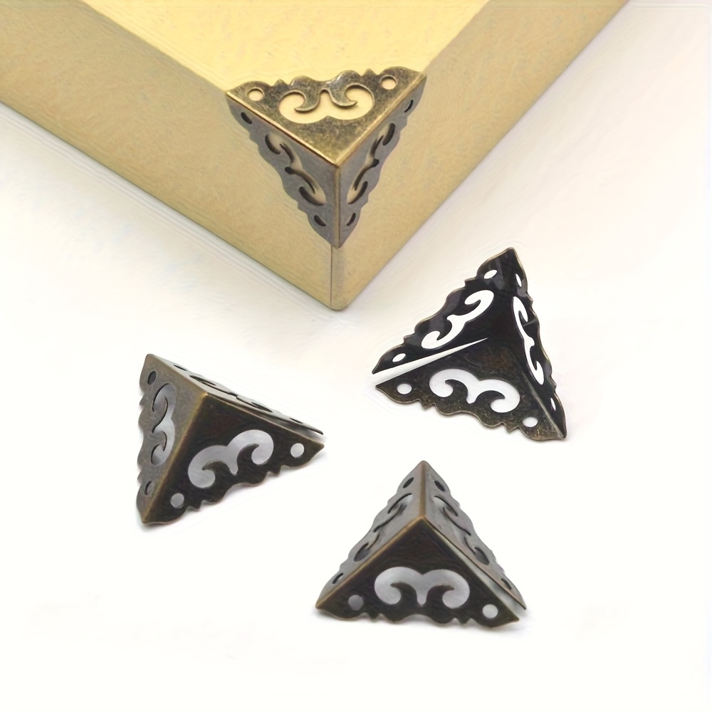 TEMU 6pcs Set, 2-sided -plated Corner Protectors, Cloud Wooden Box With Corner Brackets For Packaging, Decoration, And Protection