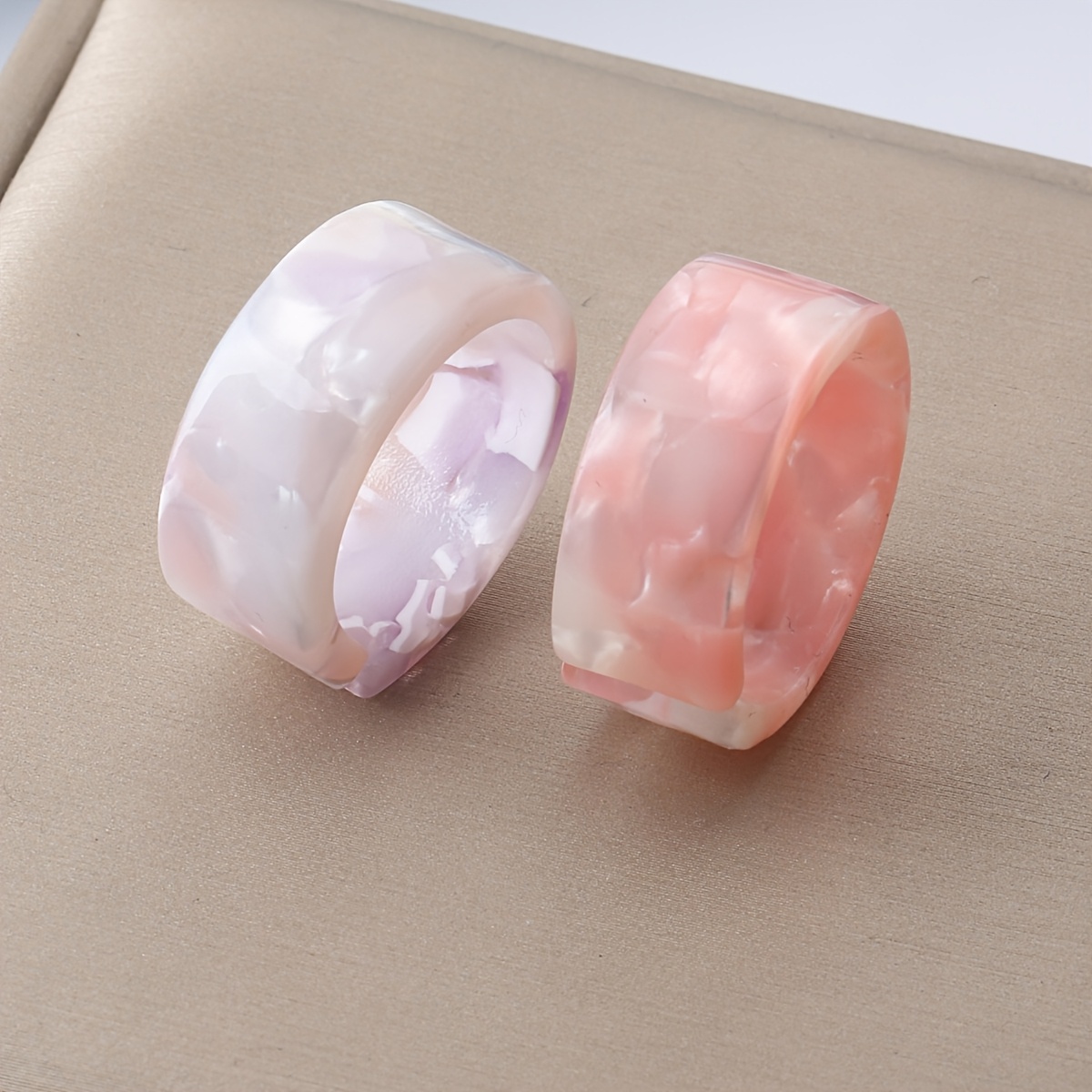 Romantic Women's Ring Resin Open Ring with Pattern