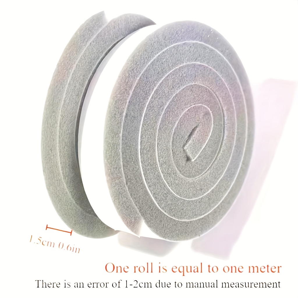 Image of 1pc/2pcs Self-adhesive Door And Window Sealing Sponge Strip For Daily Use, Shock Absorption, Windproof, Fireproof, Door Seam Sound Insulation, Glass Door Anti-collision Door And Window Sealing Strip