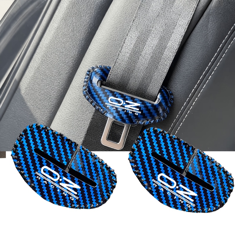 TEMU 2pcs Logo Design - New Glossy Carbon Fiber 26 Years Car Seat Belt Buckle Cover, Anti-scratch Protective Cover, Stylish And Durable Interior