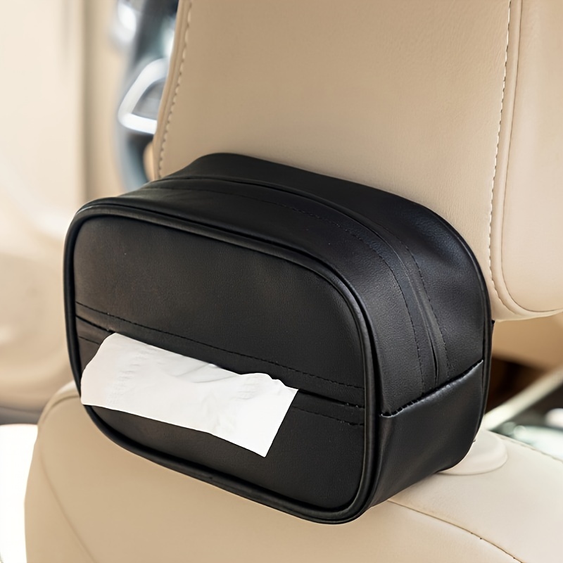 

Porte-mouchoirs en cuir PU pour siège arrière de voiture, organisateur de rangement universel pour papier suspendu au dossier, accessoire intérieur d'auto avec montage facile