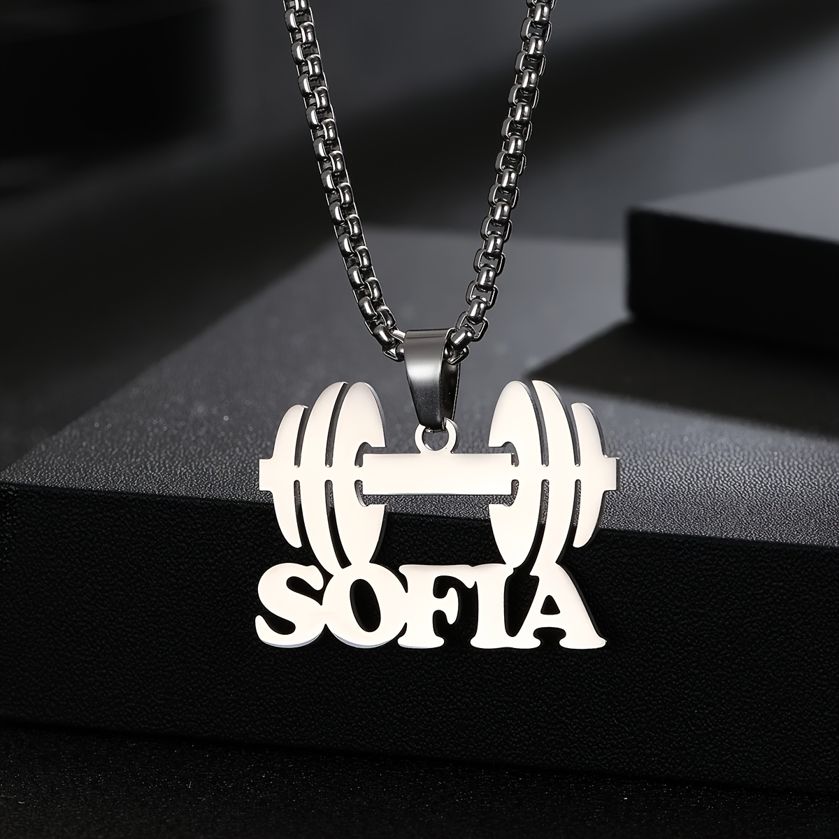 TEMU Collana con personalizzata, ciondolo per sollevamento , personalizzato in acciaio inossidabile 304 304 per , regalo per atleti e appassionati di
