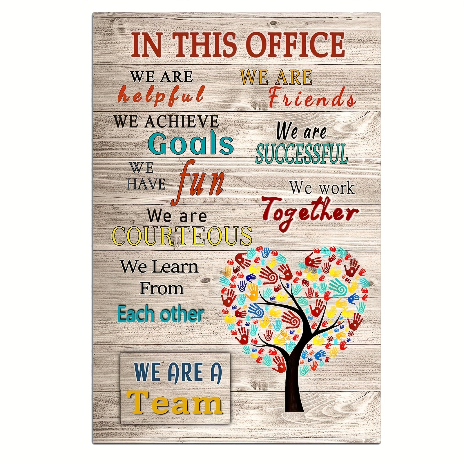 The Office Hope Posters, Postive Motivating Quotes, Funny Success Art  Printing, Humorous Sayings Rules Wall Art Print for Office, Set of  4(8”x10”