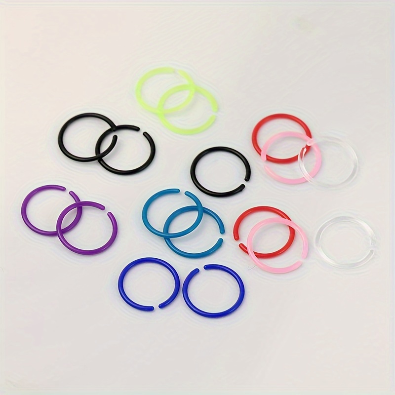 16pcs Colorful Anti-Blocking Invisible Ear Studs - Resin Ear Cuffs for Relief