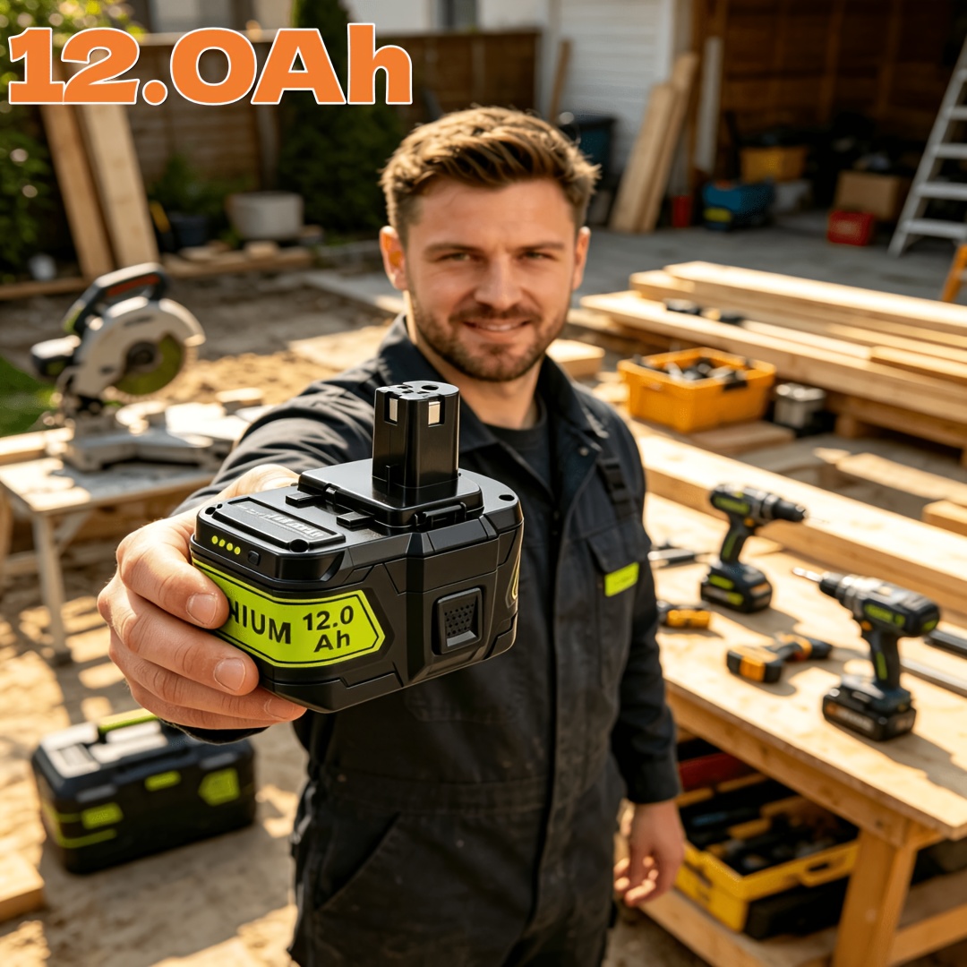Image of 4/2/3/1pack 12.0ah P109 18v Battery For Ryobi 18v One+ Battery Replacement P104 P105 P107 P108 P109 Pbp002 Pbp003 Pbp004 Pbp005 Rb18l50 Cordless Tool Batteries With Indicator