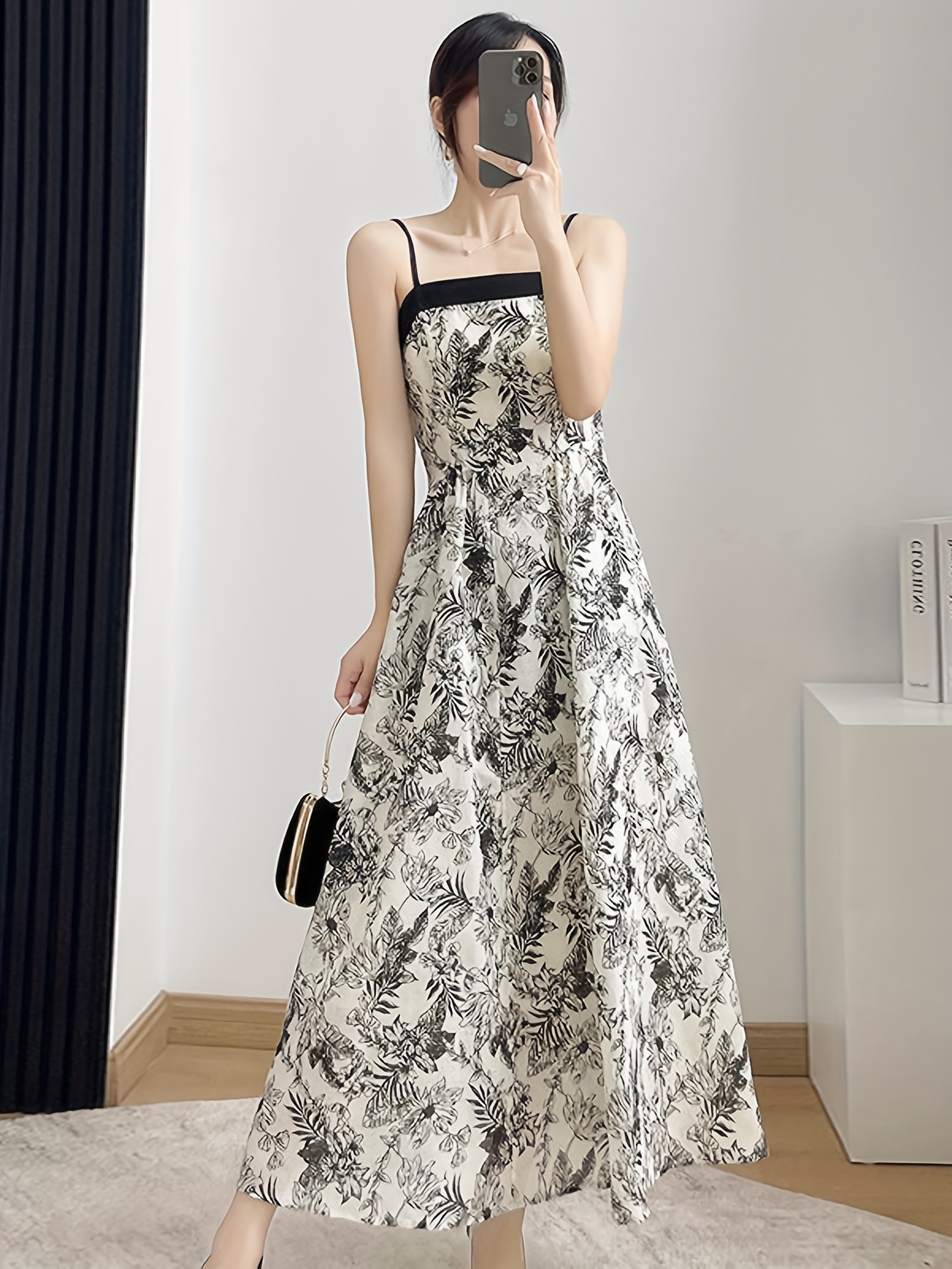 black cardigan jacket sleeveless cami floral dress set skirt