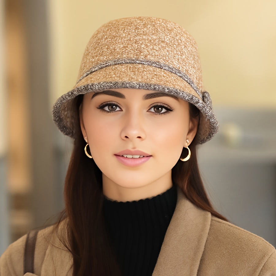 chic wool blend bucket hat for women versatile stylish fisherman cap with foldable design perfect for fall winter