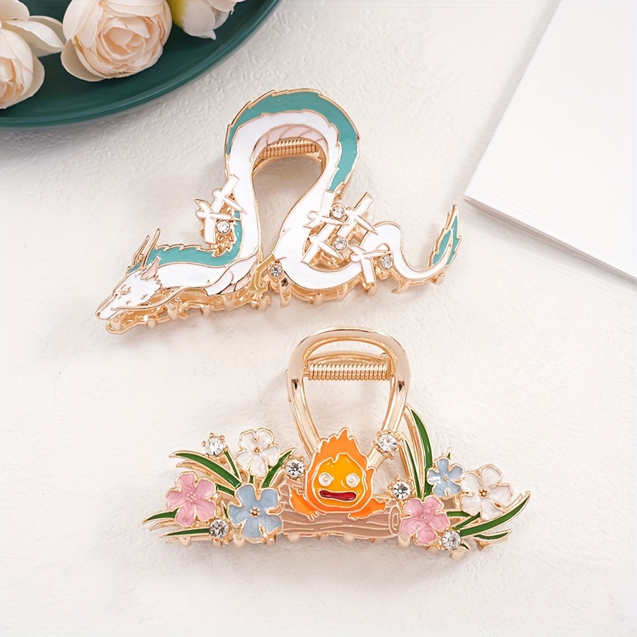 2pcs cartoon hairpins small flame white - Temu