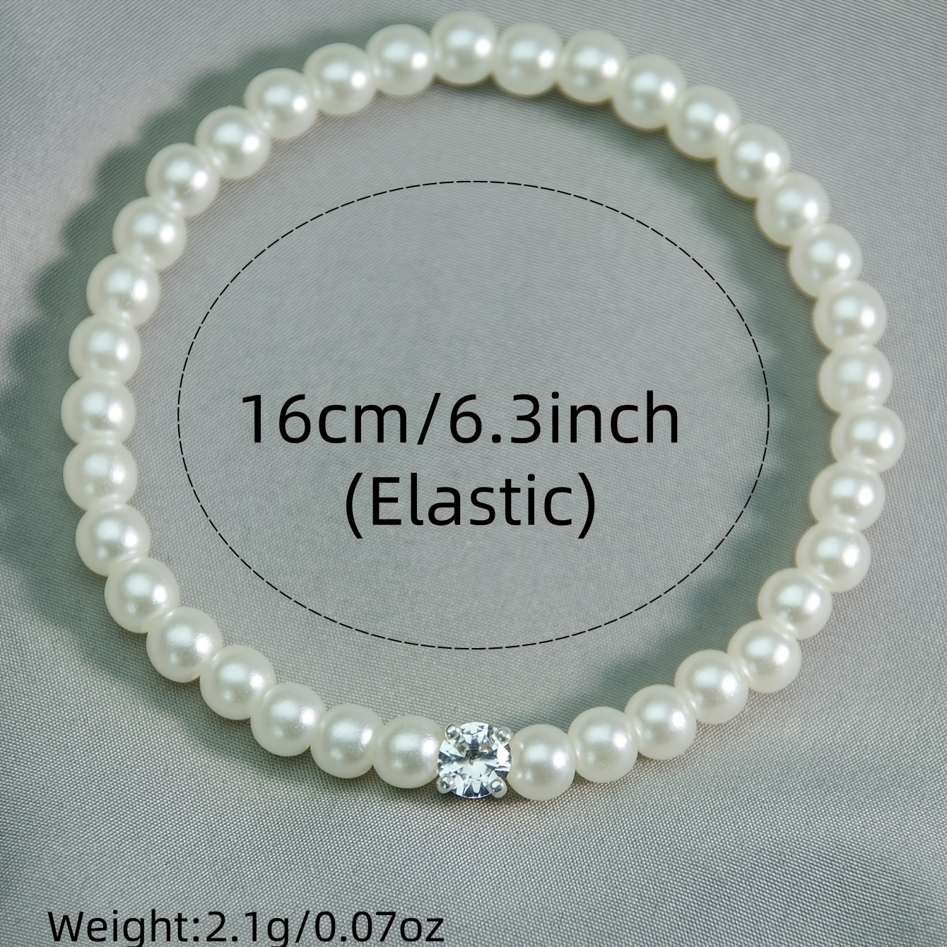TEMU 1pc Pulsera de Mujer Incrustaciones de de Perlas, Pulsera Elástica, Elegante Pulsera de Perlas de Estilo Francés de Corte, Adecuada para