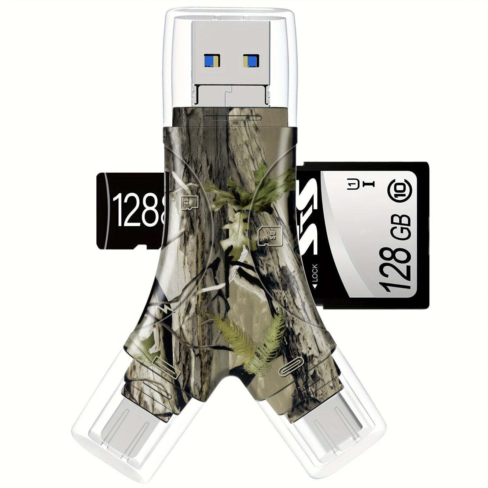 TEMU Sd Card Reader For Iphone, Ipad, , , Computer, Camera, 4 In1 Card Reader Trail Camera Viewer, Portable Memory Card Reader Sd Card Adapter For Sd