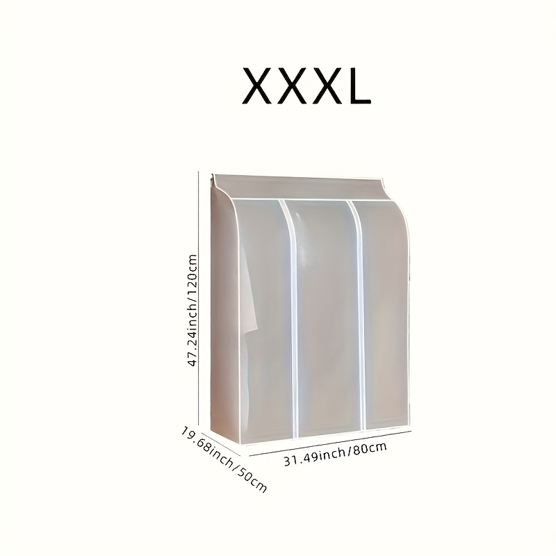 Image of 1pc Transparent Garment Dust Cover With Zipper – Hanging Wardrobe Suit Protector For Home Storage, Lightweight And Breathable Fabric, Clothes Clean And Organized, Clothes Organizer Storage