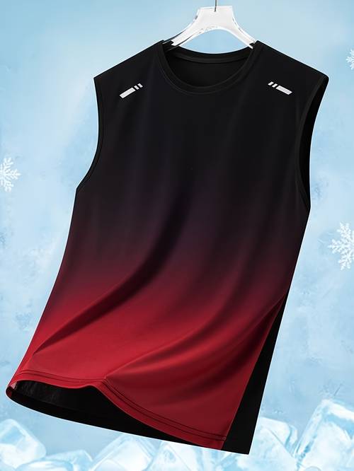 4 dopasowane kamizelki, modne koszulki sportowe, bezrękawniki, koszulki koszykarskie, gradient casual, męskie szybkoschnące