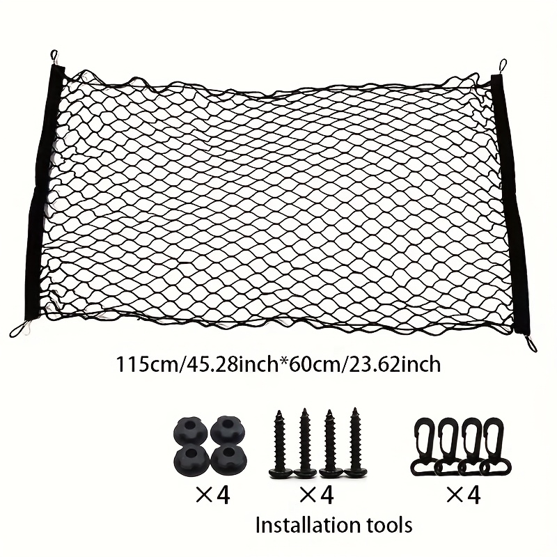 Image of 1 Set Heavy-duty Nylon Dog Car Safety Barrier - Adjustable For Suvs & Cars - , , Breathable Mesh - Black Aesthetic Design, Car Safety Accessory|aesthetic Car Accessory|