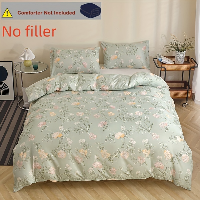 3pcss 100% Brushed Green Duvet Cover 3pcs Set Bedroom Pillowcase Combination 1 Duvet Cover/2 Pillowcases
