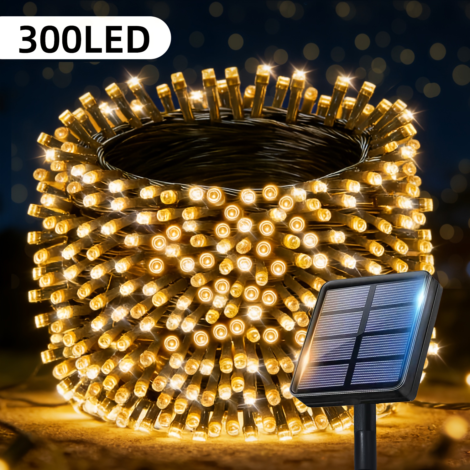 TEMU 100/200/300 Led Decorative Fairy String Lights, 40.3ft/73.1ft/105.9ft Christmas Fairy Lights, 12 Lighting , Warm/white/colorful Are Available,