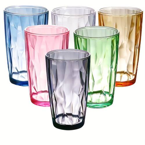 6psc 15oz water cups unbreakable drinking glasses shatterproof acrylic glasses drinkware hard plastic cups reusable kitchen water glasses suitable for juice home office restaurant bar use holiday decorations christmas