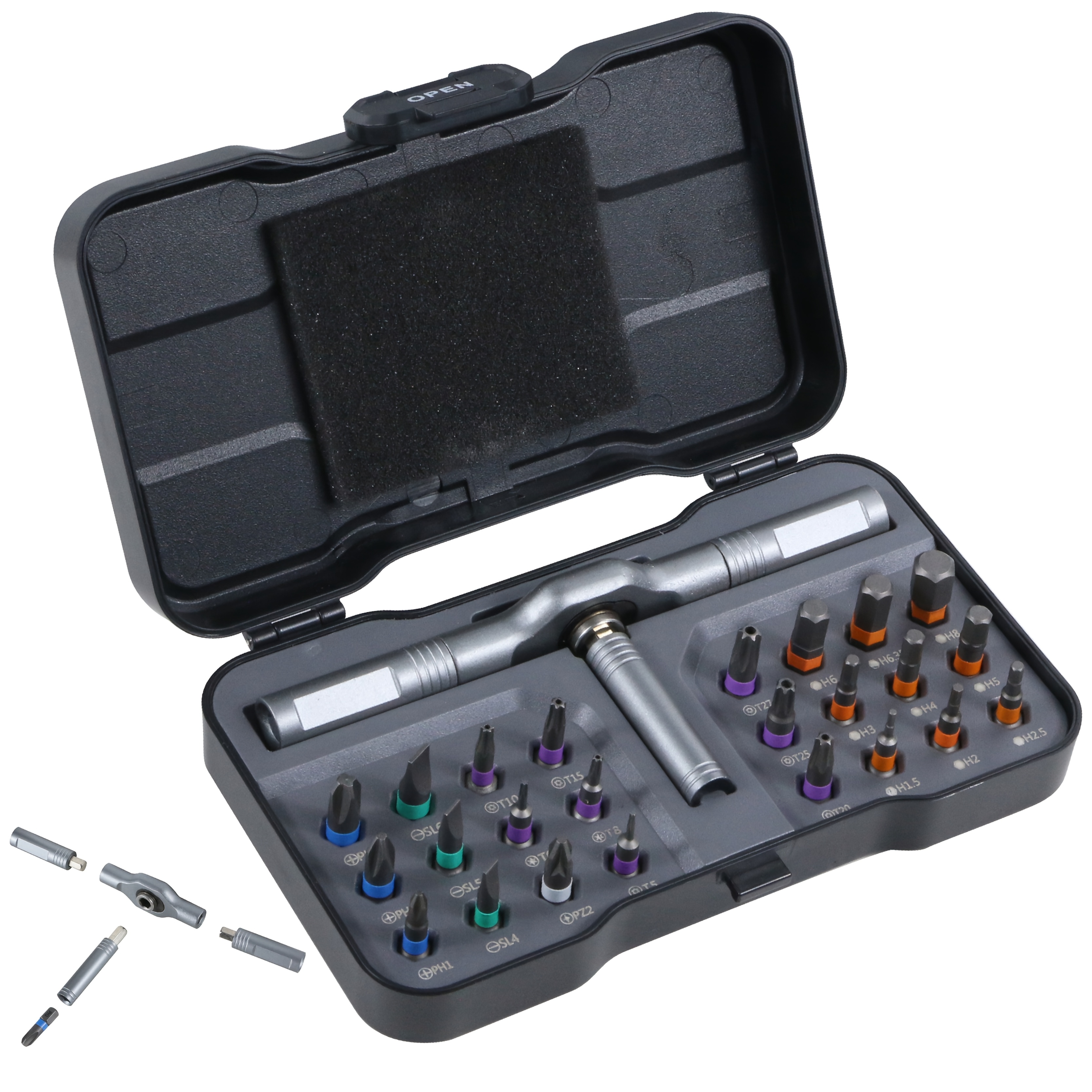 TEMU 24in 1 Magnetic Ratchet Screwdriver Set With Detachable T Handle