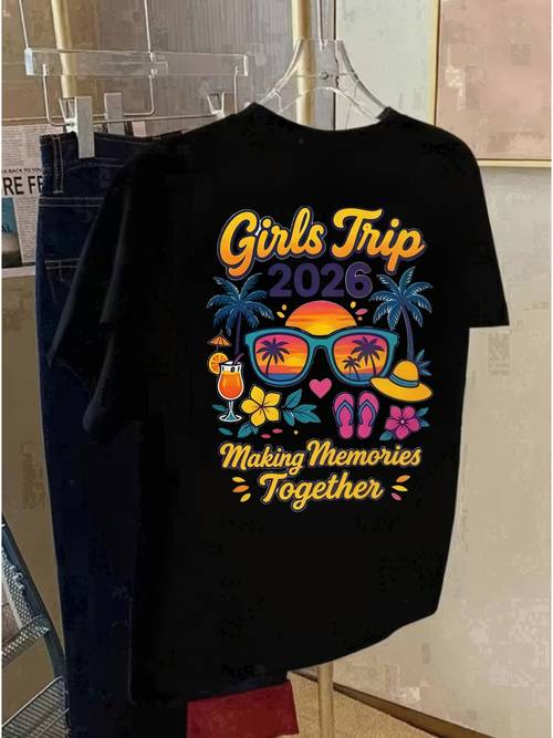 front and back shortsleeve tshirt trip 2026 fashion print womens spring and summer trendy print tshirt fashionable and trendy item