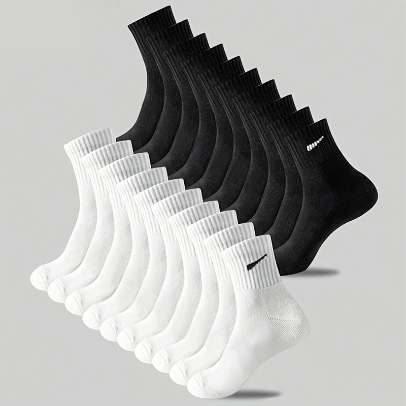 Image of 10pairs Teenagers Boy' Style Casual Sporty Graffiti Mid-calf Socks