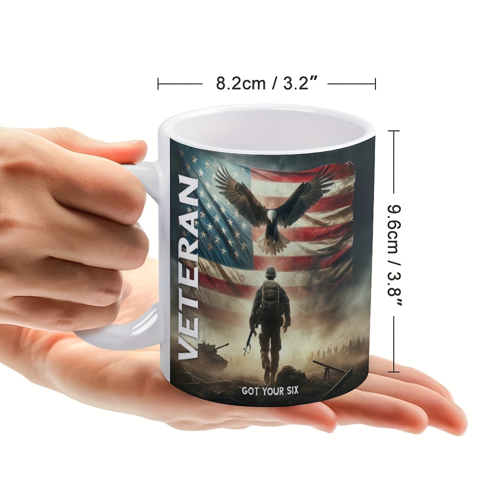 1pc 11oz patriotic military themed ceramic coffee mug       wide mouth cup for outdoor camping travel 1