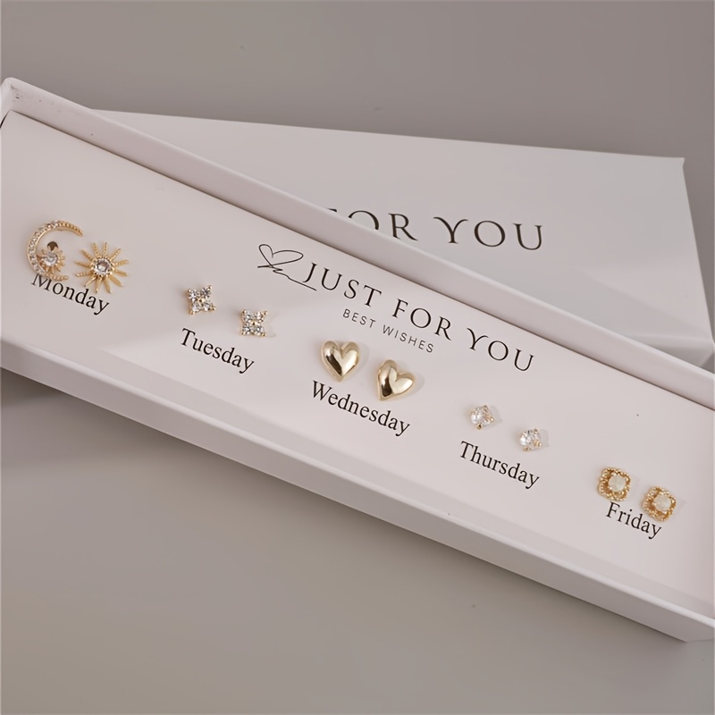 Synthetic Zirconia Set with Star and Moon Goddess Theme