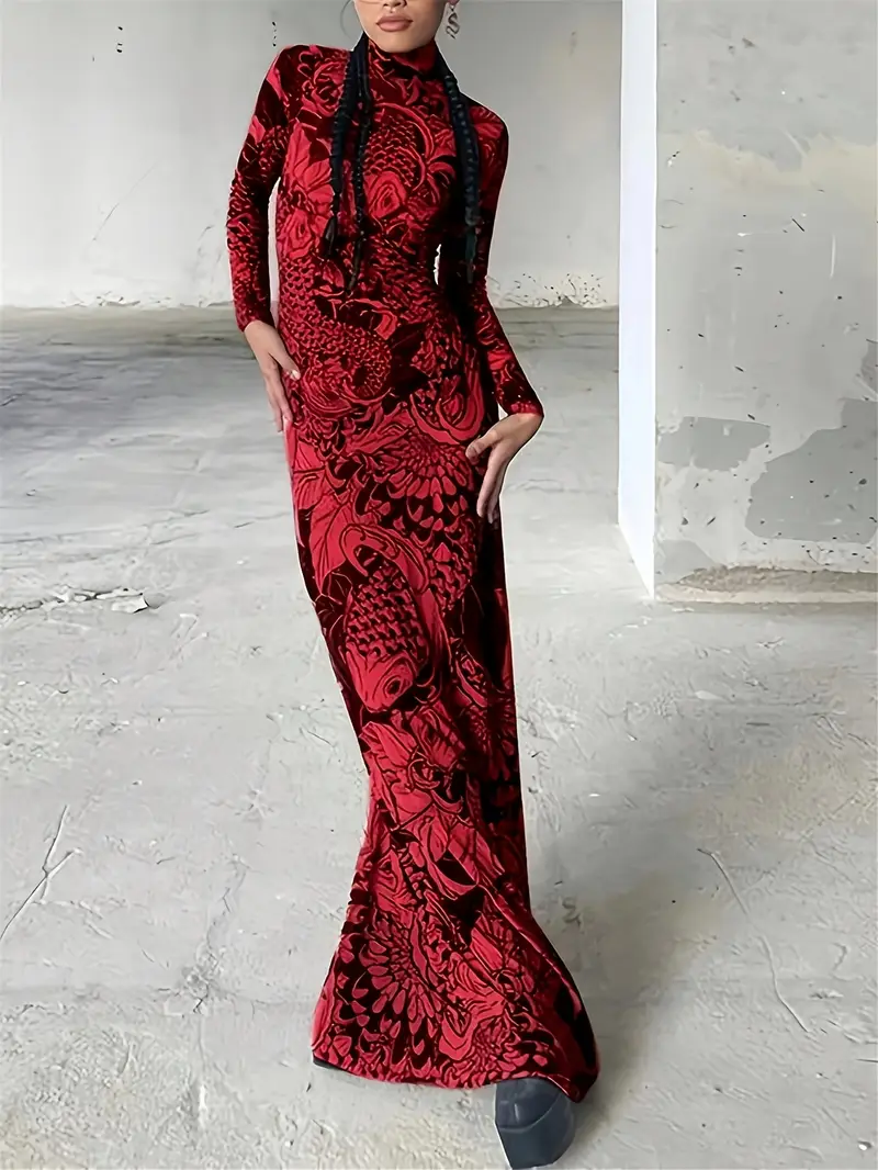 graphic long sleeve dress Marni floral-print long-sleeve Dress | Black