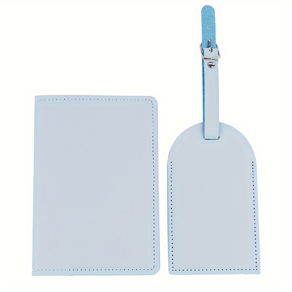 TEMU Fashionable And Lightweight Passport Holder And Luggage Tag 2pcs Set, , Privacy Protection, Tear-resistant Handmade Anti-theft, Travel Accessory