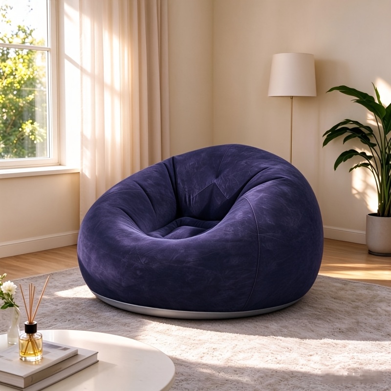 TEMU 1pc Large Size Lazy Air Sofa Chair, Pvc Bean Bag Sofa, Suitable For Indoor And Outdoor Seating