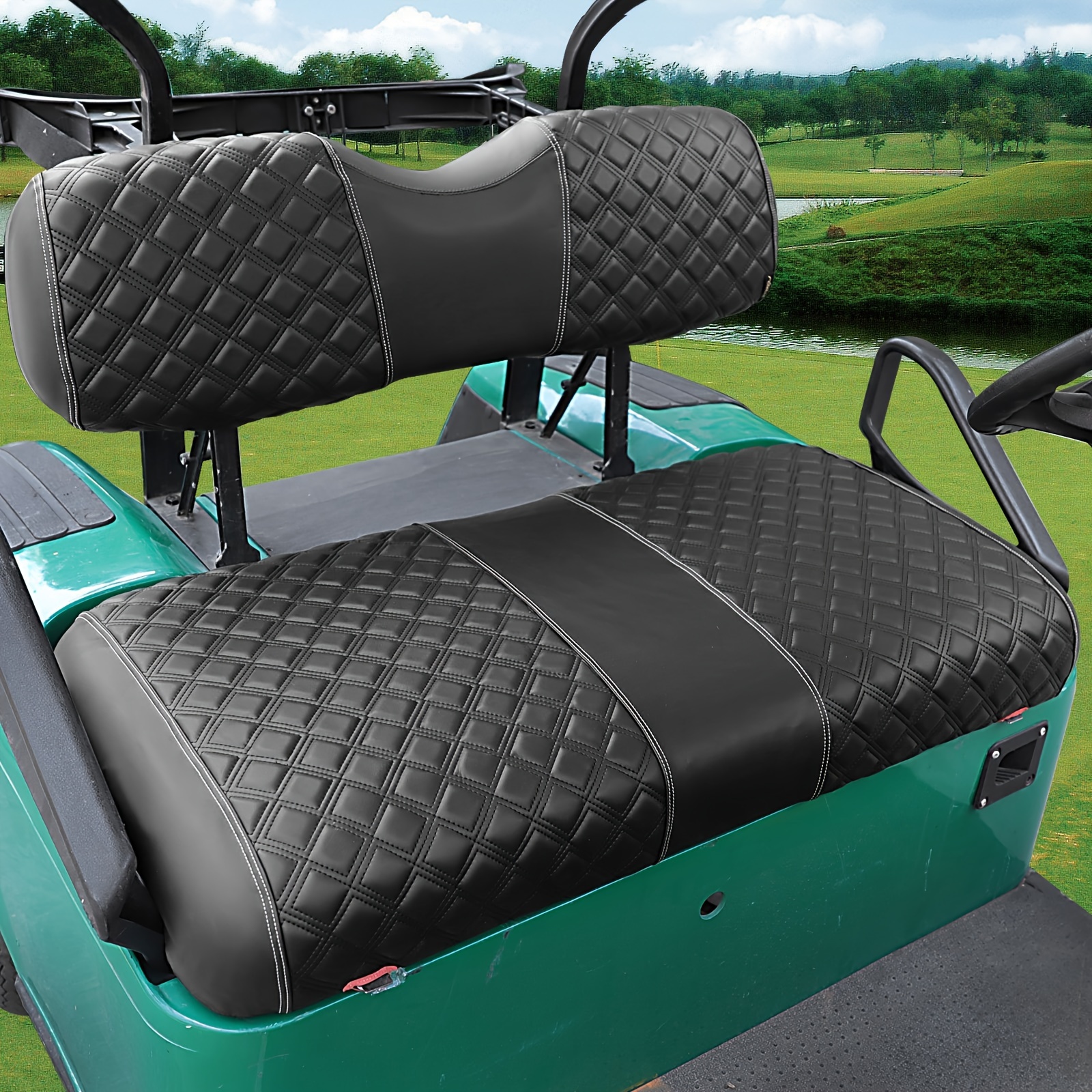 

Roykaw Golf Cart Premium Seat Covers Kit Compatible With Ezgo Txt Oem Ordinary Front Seat Cushion, Marine Grade Vinyl Material/more Soft And Comfortable, Breathable & Easy To Clean