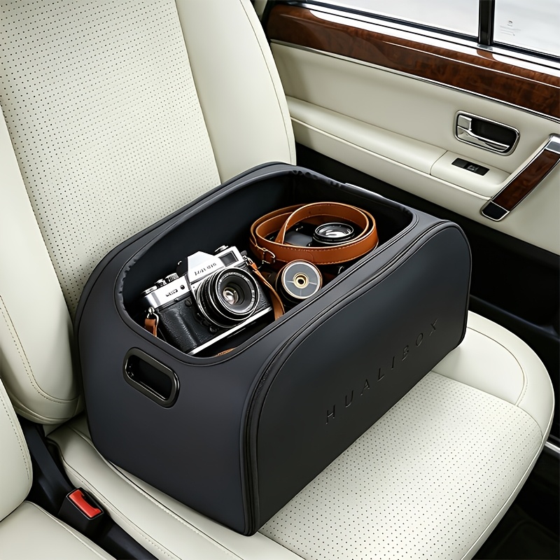 TEMU Suitu Portable Car Seat Storage Bag, Double Mesh Pocket With Large Capacity Design Car Storage Box, Easy To Clean And Wear-resistant Trunk